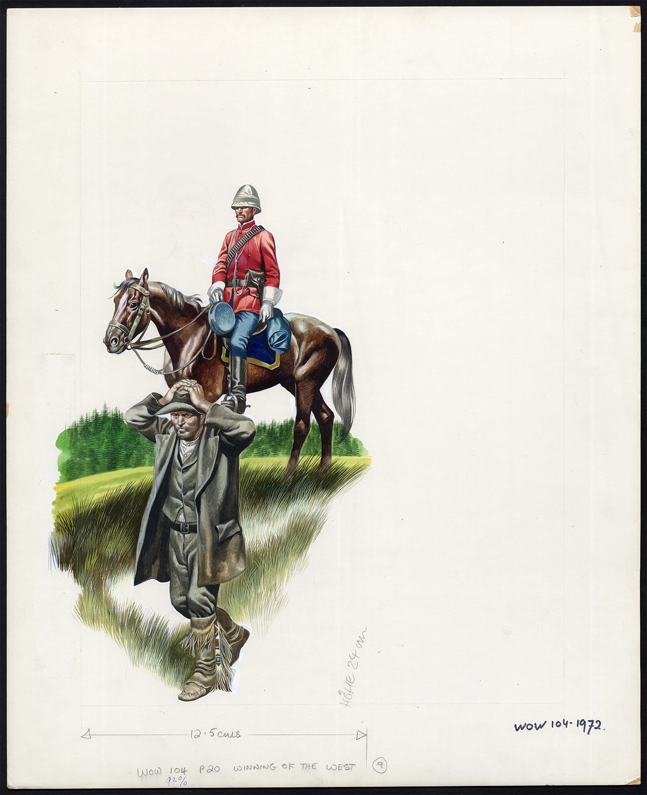 , Antique Drawing-BRITISH SOLDIER-ARREST-TRAPER-Embleton-1972, Pictura Antique Prints