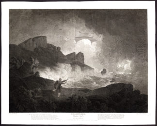 Antique Master Print-SHAKESPEARE-WINTER'S TALE-BEAR-STORM-Middiman-Wright-1794