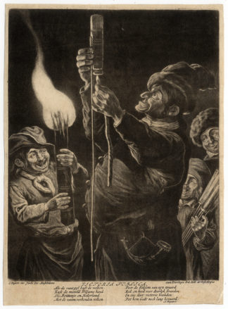 Rare Antique Master Print-FIREWORKS-Dusart-1695