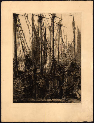 Antique Print-SHIP-SAIL-HARBOUR-Franchomme-van Halteren-ca. 1920