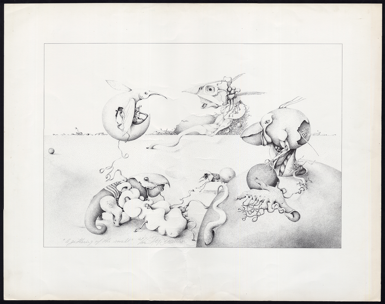 , Antique Print-GATHERING OF THE SMALL-FANTASY-INSECT-R. Franken-ca. 1970, Pictura Antique Prints