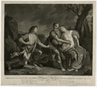 Antique Master Print-PASTOR FIDO-SILVIO-DORINDA-LINCO-Guercino -Bonato-1739