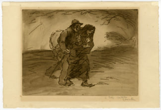 Antique Master Print-THE REFUGEES-WAR VICTIMS-WWI-Steinlen-1911