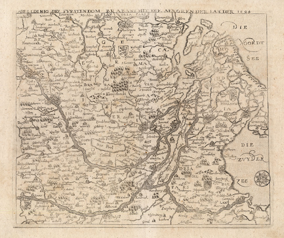 , Antique Map-BRABANT-NETHERLANDS-BELGIUM-Georg Keller-Lundorp-Bellus-1627, Pictura Antique Prints