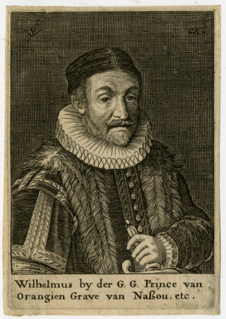 2 Antique Prints-WILLIAM I OF ORANGE-LOUISE DE COLIGNY-Visscher-ca. 1640