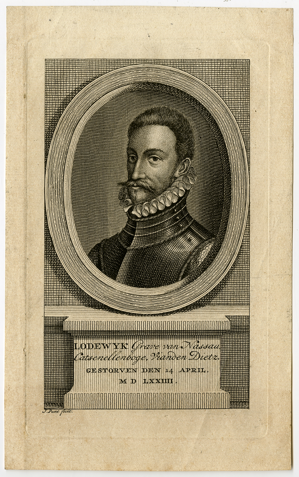 , Antique Print-LOUIS OF ORANGE-Punt-1751, Pictura Antique Prints