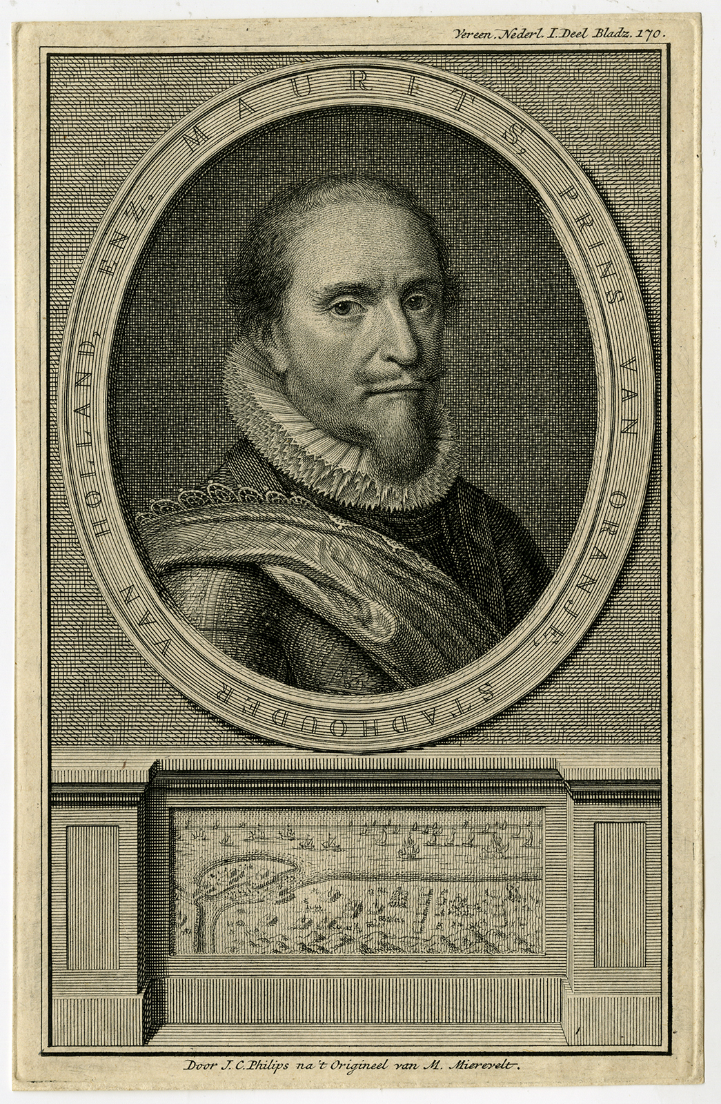 , Antique Print-MAURICE OF ORANGE-Philips-ca. 1750, Pictura Antique Prints