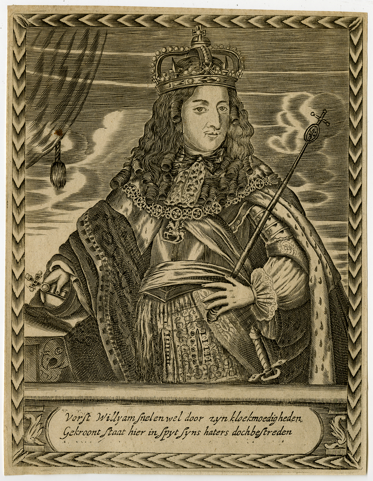 , Rare Antique Print-WILLIAM III OF ORANGE-PORTRAIT-Anonymous-ca. 1670, Pictura Antique Prints