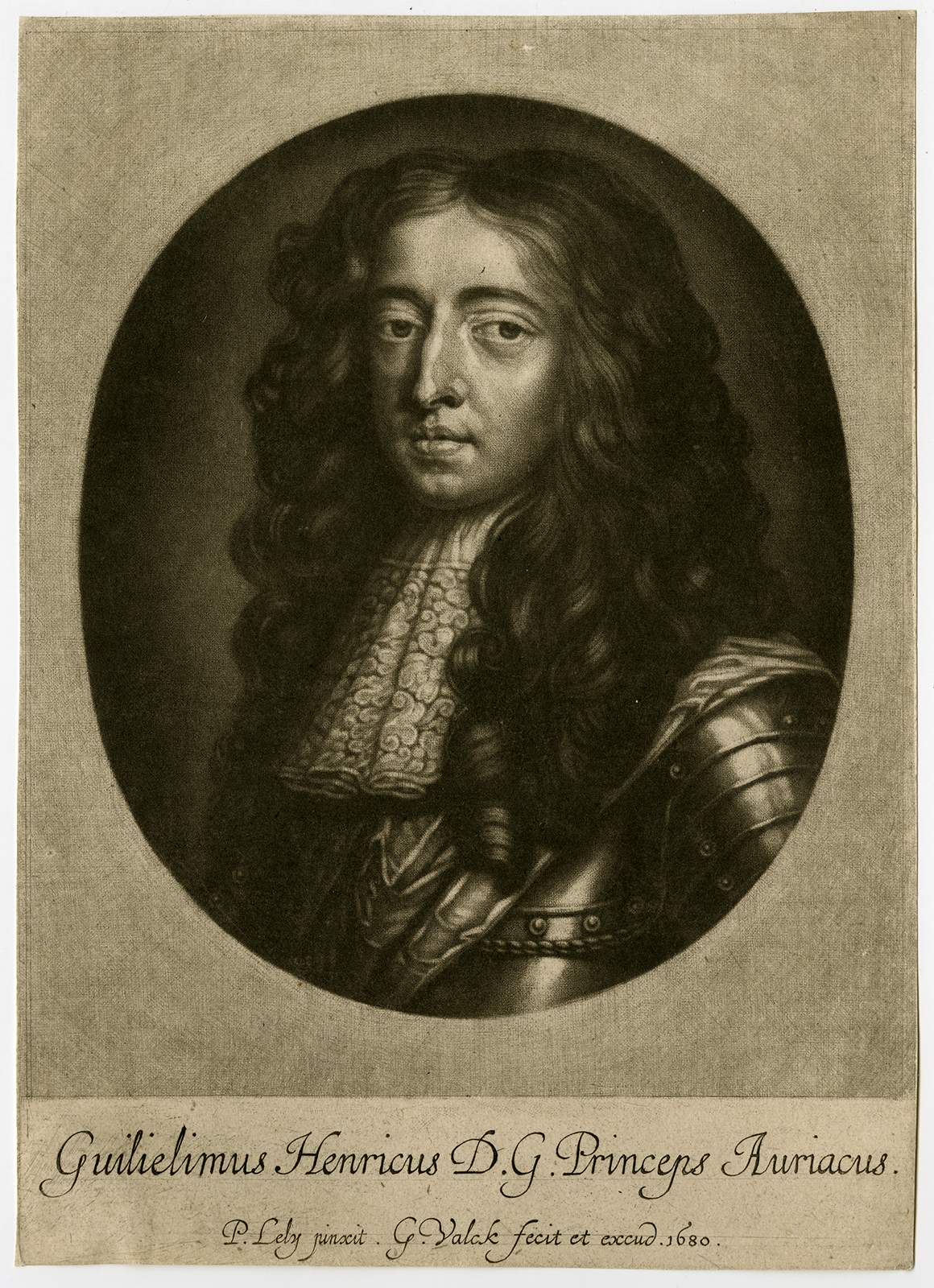 , Antique Print-WILLIAM III OF ORANGE-Lely-Valck-1680, Pictura Antique Prints