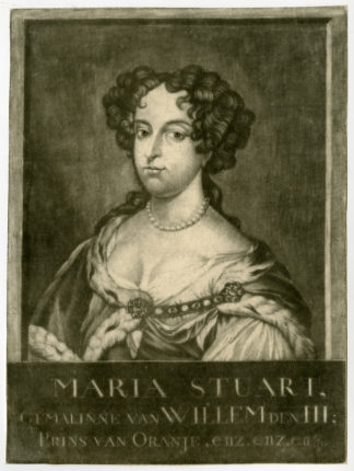 2 Antique Prints-WILLIAM III OF ORANGE-MARY STUART-Jelgerhuis-1770