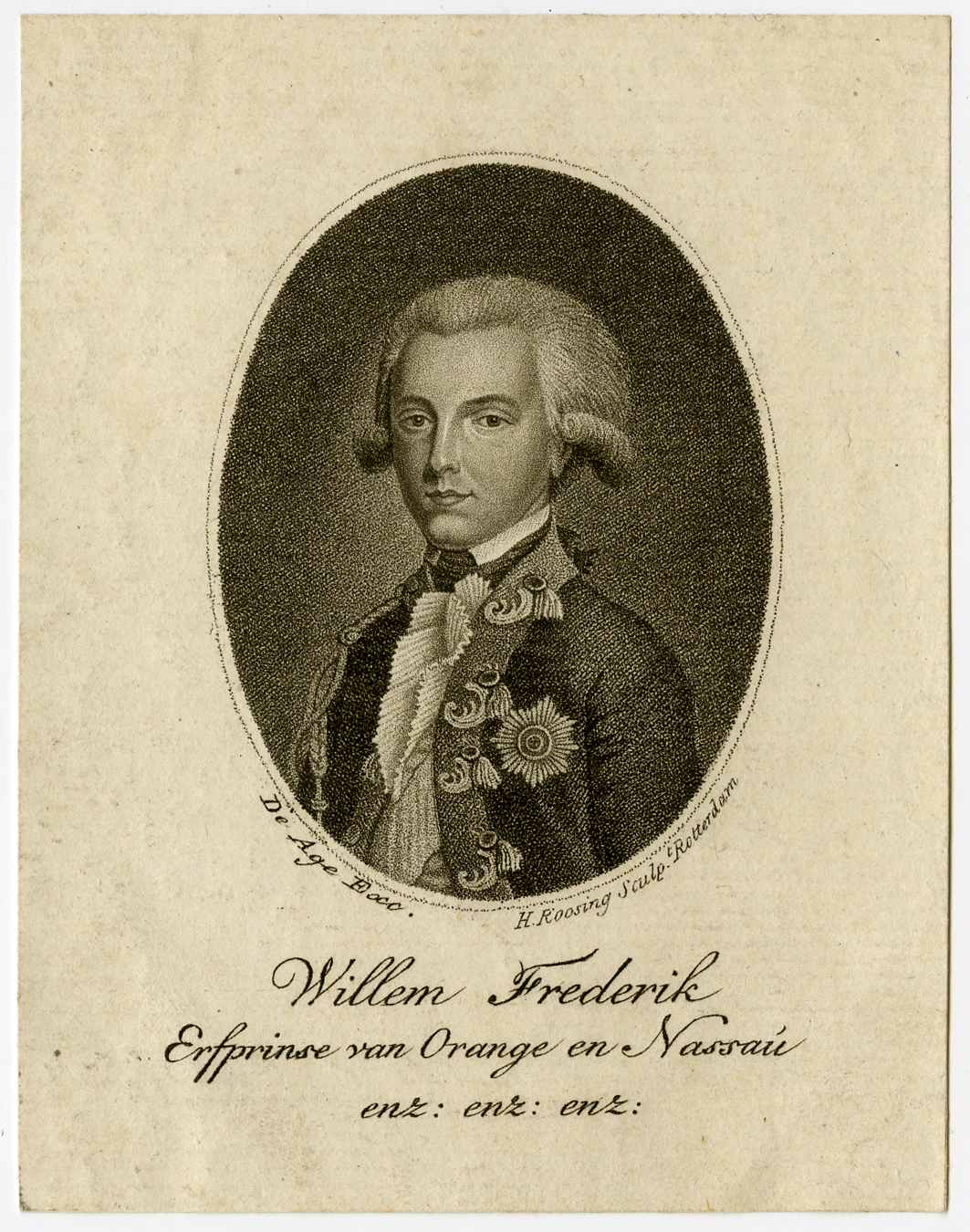 , 5 Rare Antique Prints-WILLIAM V-WILHEMINA OF PRUSSIA-CHILDREN-Roosing-ca. 1780, Pictura Antique Prints