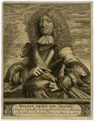 Antique Print-WALRAD VAN NASSAU-GENERAL-BERGEN OP ZOOM-Anonymous-ca. 1700