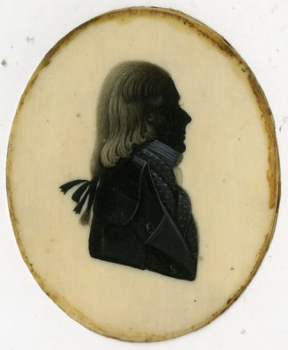 Rare Antique Drawing-BONE-MINIATURE-PORTRAIT-Anonymous-ca. 1790