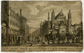 Rare Antique Print-REMOVAL OF WILLIAM V-THE HAGUE-BINNENHOF-La Fargue-Visser-1785