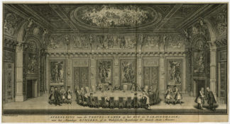 Antique Print-TREVES HALL-ROOMSCHE VICARIE-THE HAGUE-Philips-1738