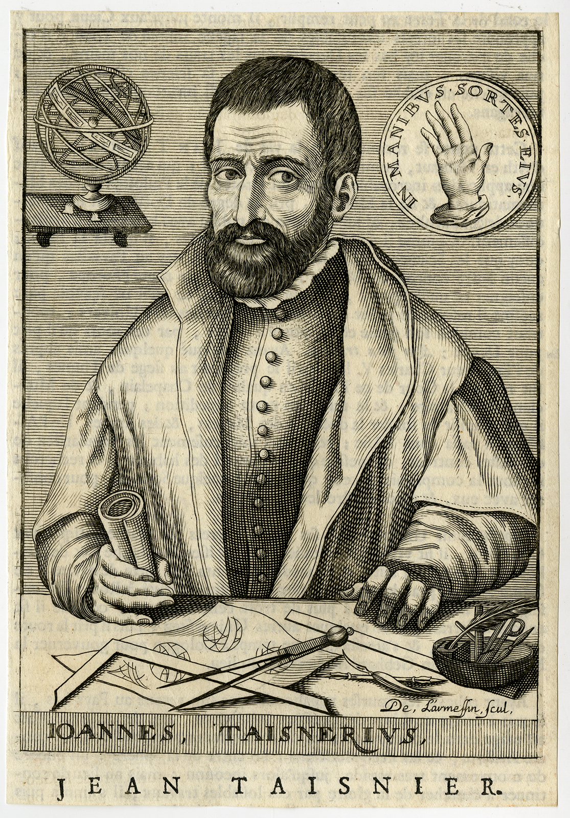 , Antique Print-JEAN TAISNIER-ASTROLOGER-MATHEMATICIAN.-Larmessin-1682, Pictura Antique Prints