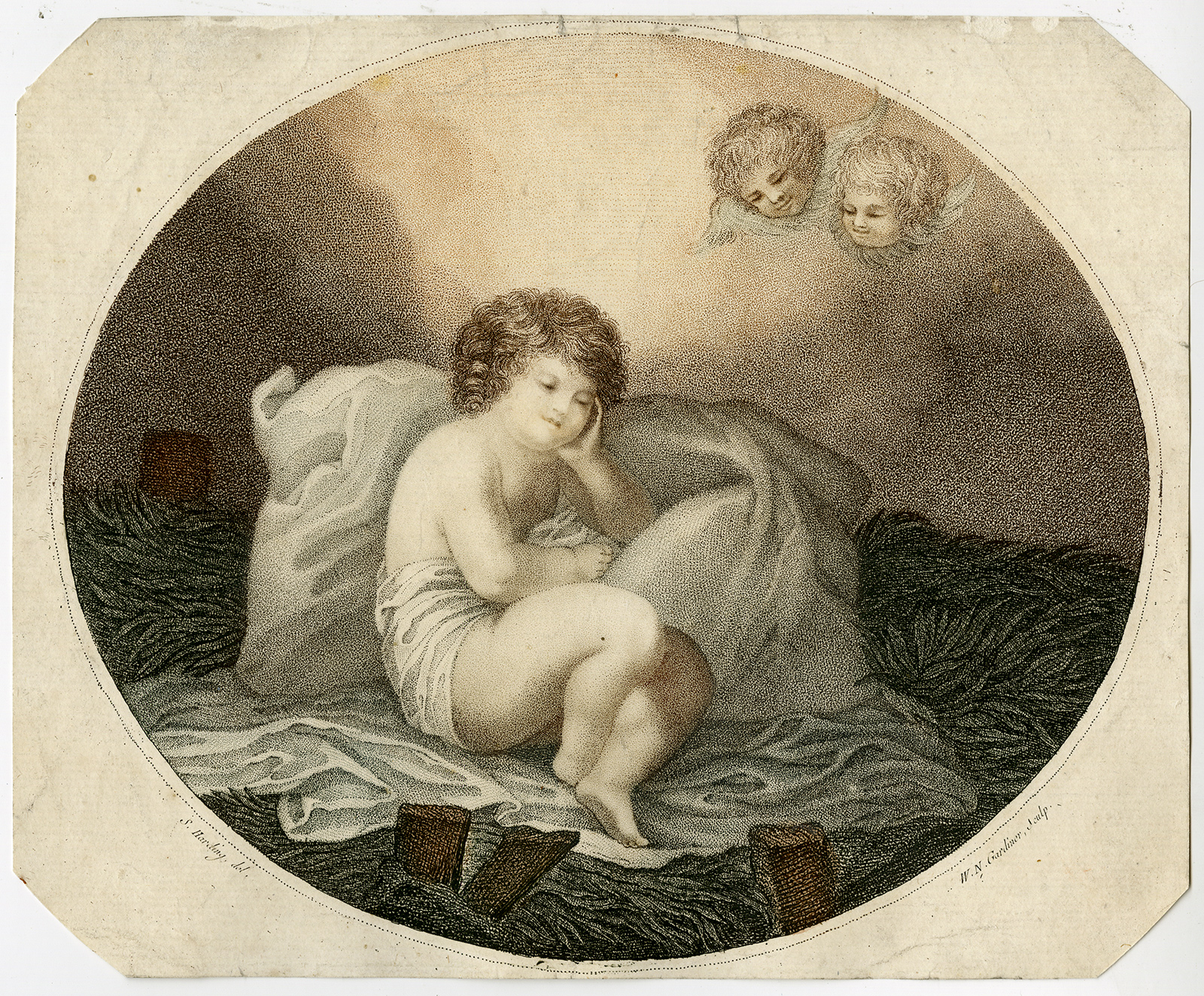 , Antique Print-GENRE-CHILD SLEEPING-Harding-Gardiner-ca. 1780, Pictura Antique Prints