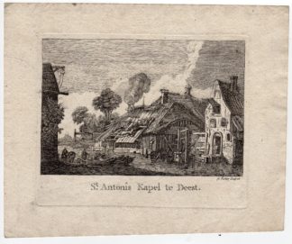 Antique Master Print-FLOODED TOWN-DEEST-ANTONIUS CHAPEL-Eichler-c.1750