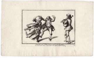 Antique Master Print-BAGPIPE MUSIC-DANCING-Anonymous-c.1750