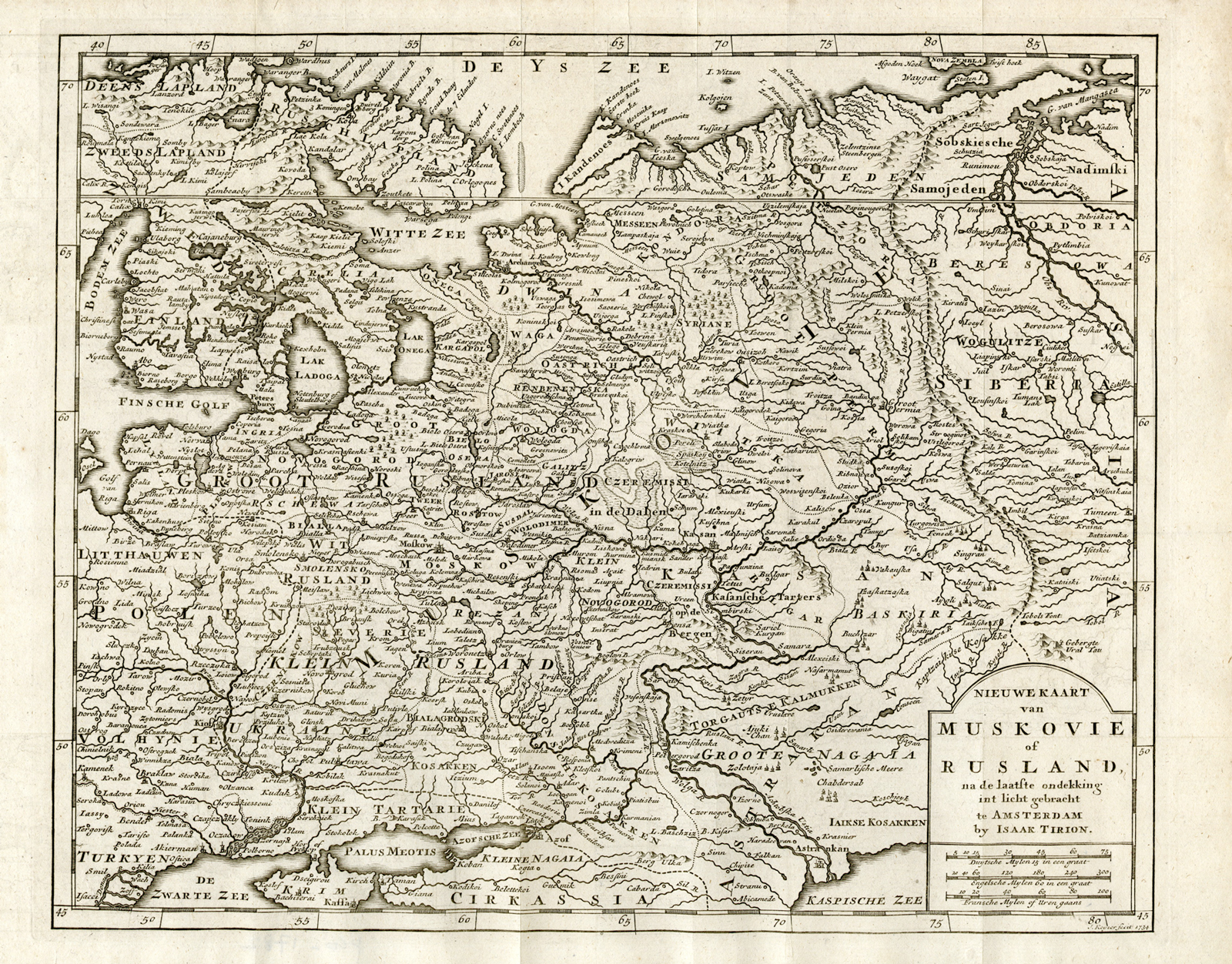 , Antique Print-EUROPEAN RUSSIA-MUSCOVY-Keyser-1735, Pictura Antique Prints