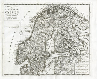 Antique Print-KINGDOM SWEDEN-MAP-NORWAY-FINLAND-LAPLAND-Keyser-1735