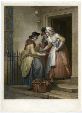 Rare Antique Master Print-STREET SELLER-MACKREL-Wheatley-Schiavonetti-1793