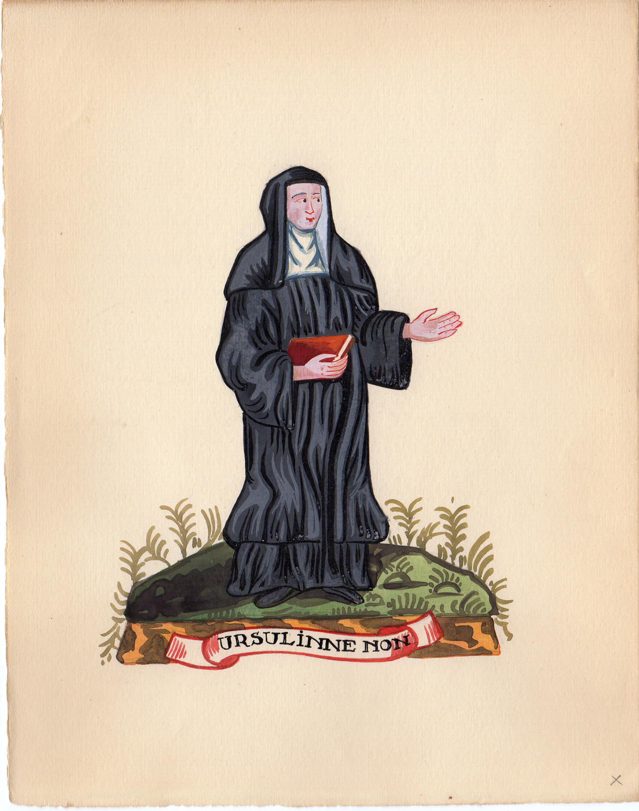 , Antique Drawing-RELIGIOUS ORDER-URSULINE NUN-Anonymous-1920, Pictura Antique Prints