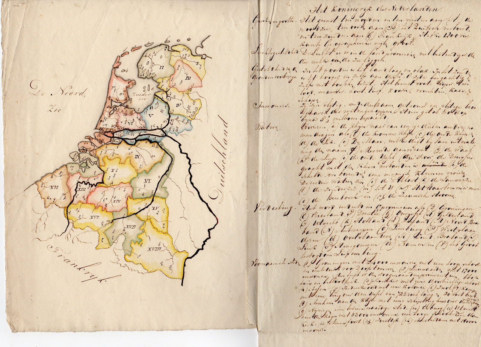 , Rare Manuscript Antique Map-NETHERLANDS-BELGIUM-LUXEMBOURG-J. Hool-before 1830, Pictura Antique Prints