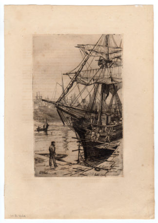 Antique Print-LEITH DOCKS-HARBOUR-SAILING SHIP-Hole-1880