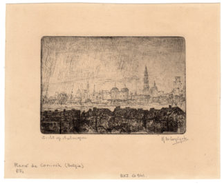 Antique Print-ANTWERP-VIEW-CATHEDRAL-SCHELDT-De Coninck-c. 1950