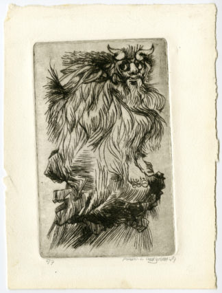 Antique Print-WILD MAN-WOODWOSE-KRAKONOS-RÜBEZAHL-SATYR-Bergisch-1987