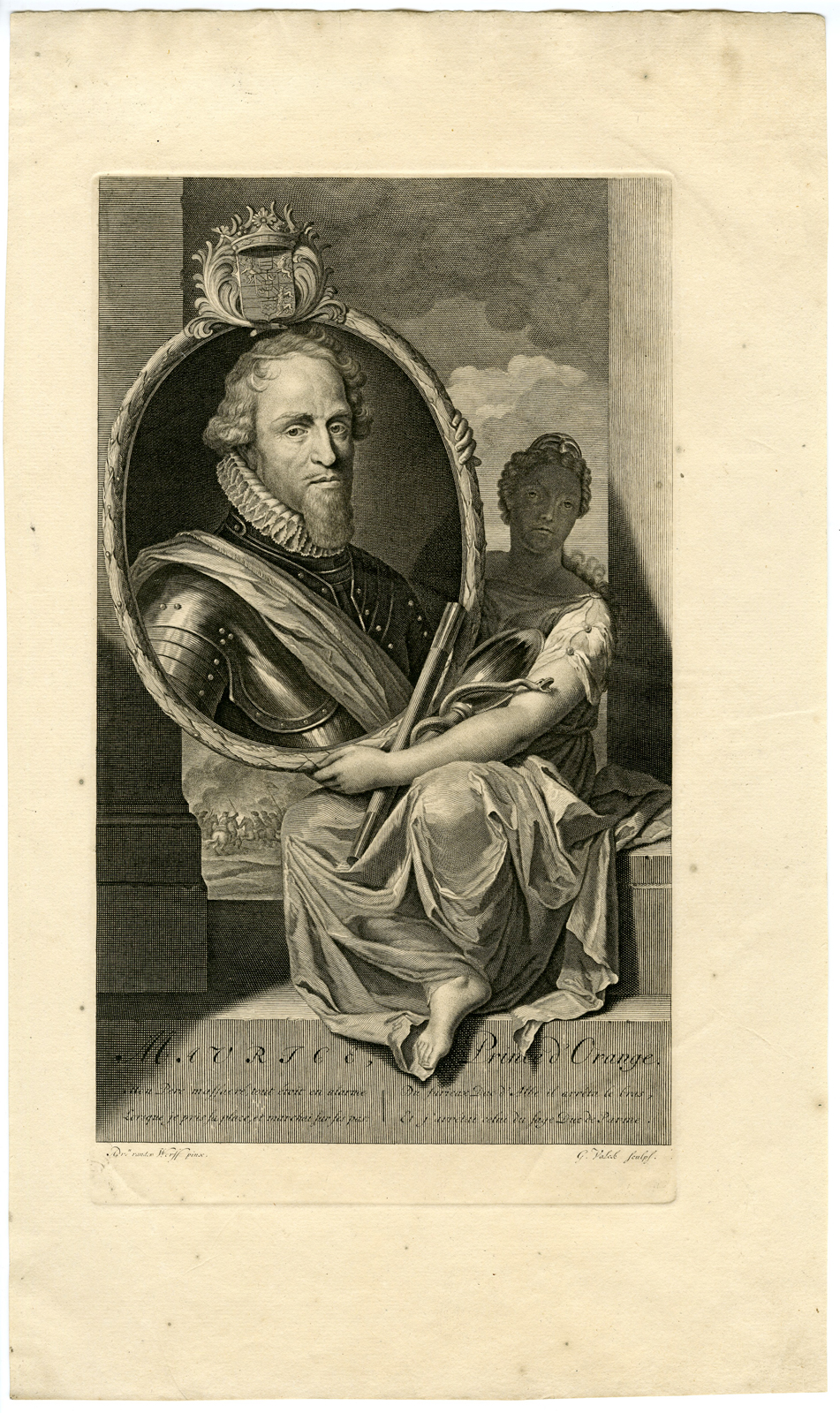 , Antique Print-PORTRAIT-MAURITS-PRINCE-NASSAU-van der Werff-Valck-, Pictura Antique Prints