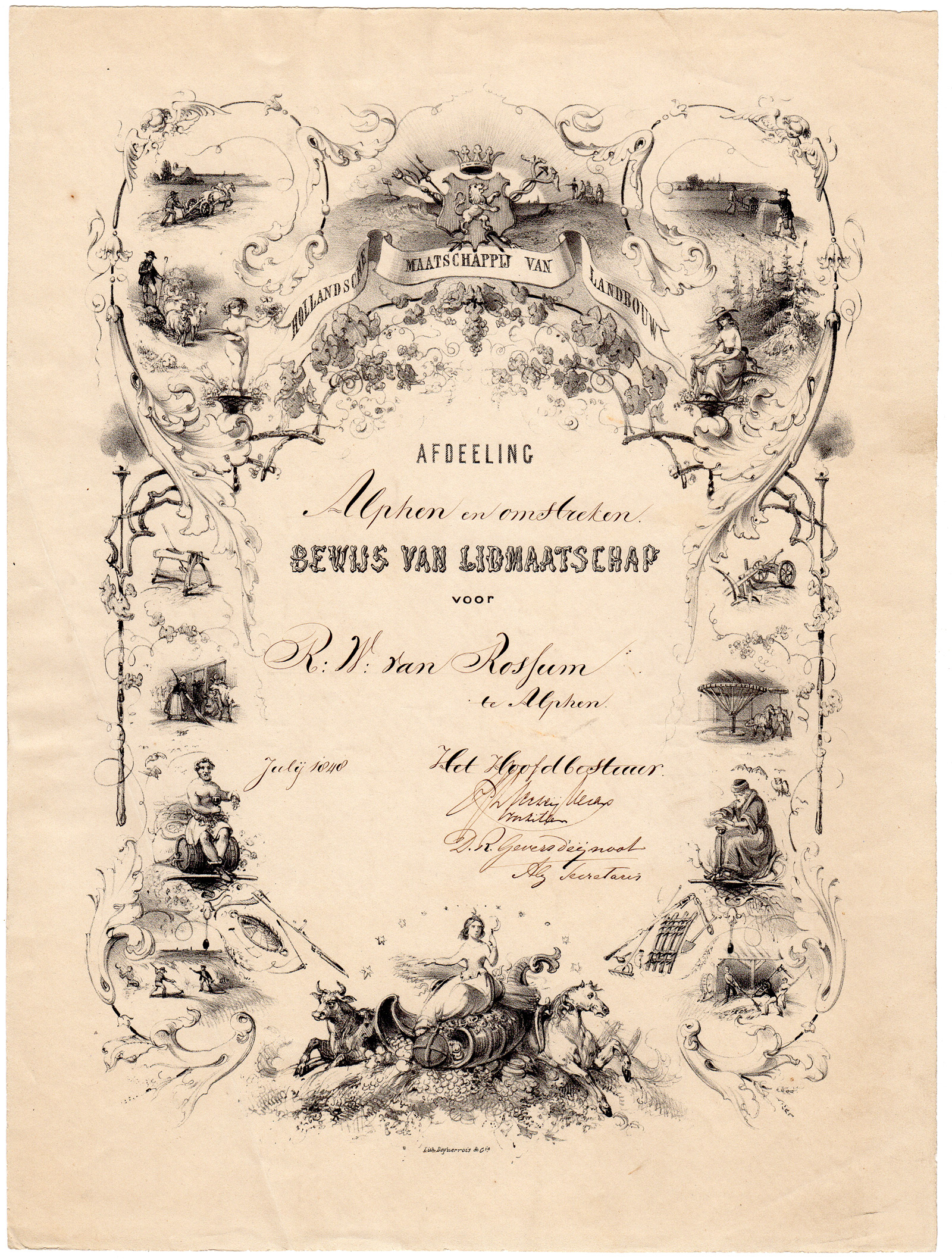 , Antique Drawing / 2 Prints-MARRIAGE-REYNARDUS VAN ROSSUM-MARIA ENGELEN-Anonymous-1815, Pictura Antique Prints