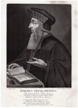 Rare Antique Master Print-JOHANNES OECOLAMPADIUS-REFORMATION-Negges-c. 1760