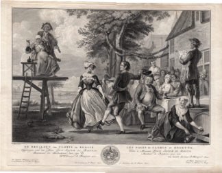 Antique Print-WEDDING-DANCING-VIOLIN-CELEBRATION-FEAST-Troost-Tanje-c.1760