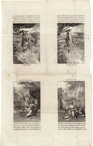 Antique Print-BIBLE-MATTHEW-MARK-EZEKIEL-DANIEL-UNCUT SHEET-Anonymous-c.1750