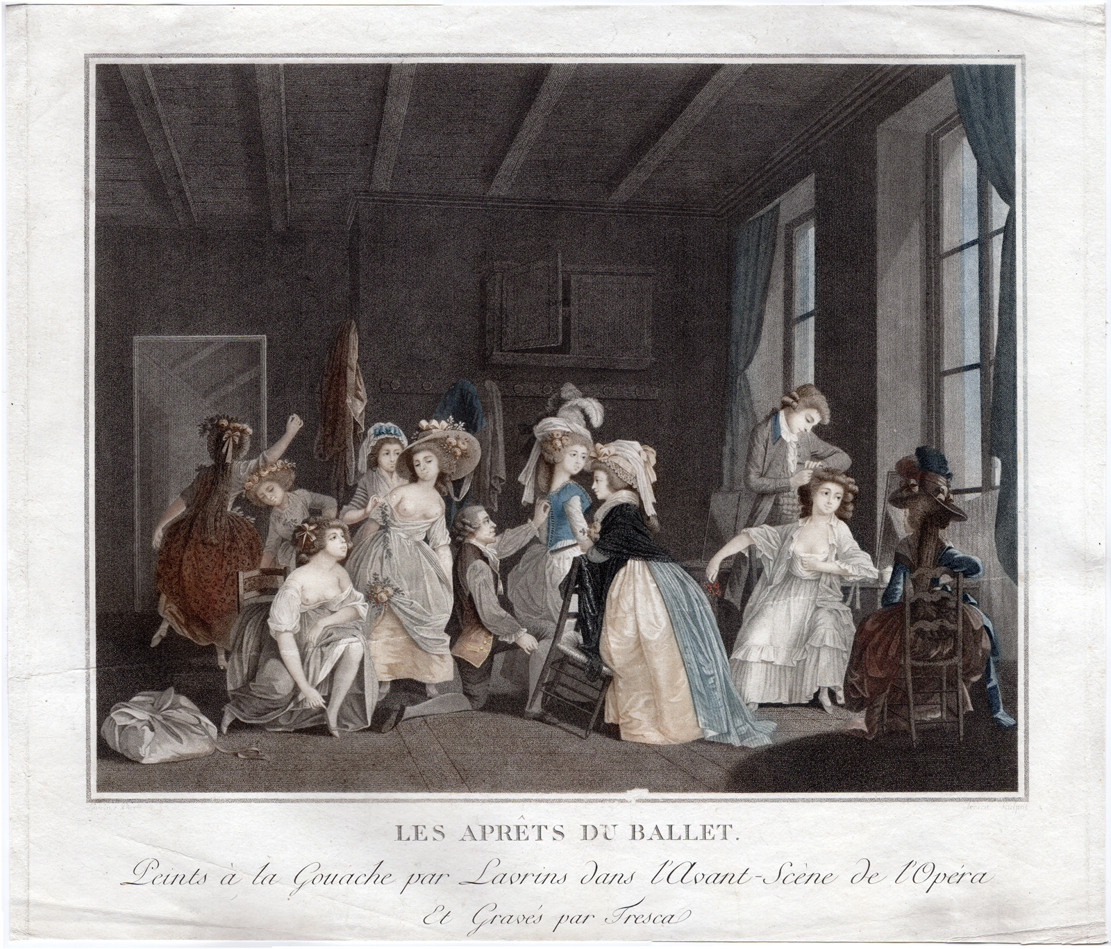 , Antique Print-BALLET DANCERS-OPERA-COSTUME-Lafrensen-Fresca-1782, Pictura Antique Prints