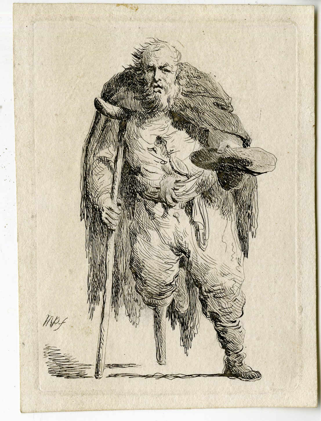 , 2 Rare Antique Prints-AMSTERDAM BEGGARS-Plonski-1802, Pictura Antique Prints