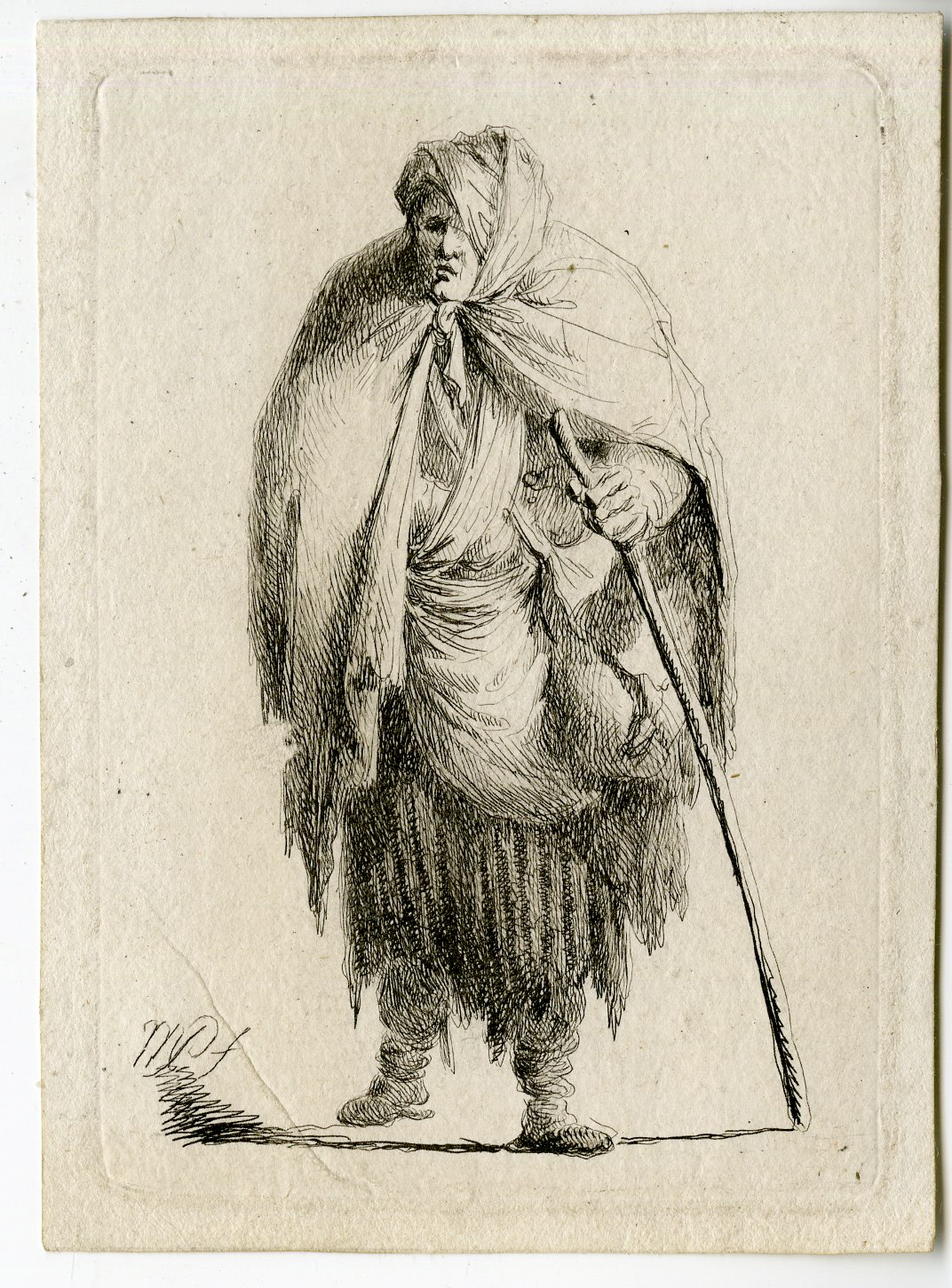 , 2 Rare Antique Prints-AMSTERDAM BEGGARS-Plonski-1802, Pictura Antique Prints