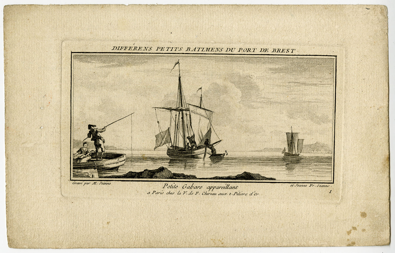 , 6 Antique Prints-COASTAL VIEWS-MARINE-BOAT-SHIP-BREST-Ozanne-1780, Pictura Antique Prints