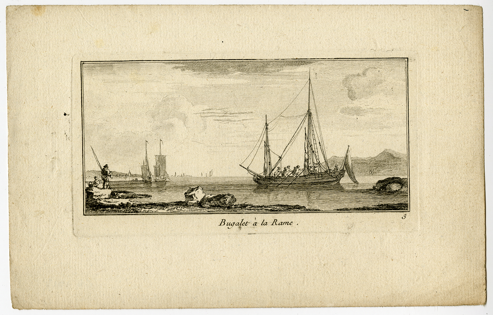 , 6 Antique Prints-COASTAL VIEWS-MARINE-BOAT-SHIP-BREST-Ozanne-1780, Pictura Antique Prints