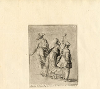 Antique Mythology Print-THREE WOMAN-Picart-1734