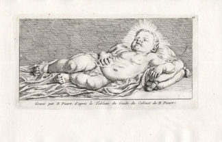 Antique Religious Print-JESUS SLEEPING-Picart-1734