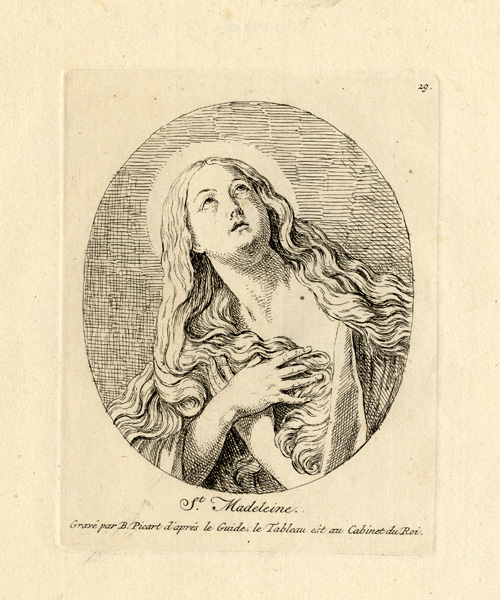 , Antique Religious Print-SAINT MAGDALENE-Picart-1734, Pictura Antique Prints