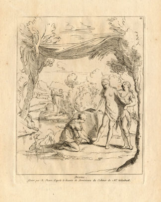 Antique Mythology Print-DIANA-NYMPHS-set-Picart-1734