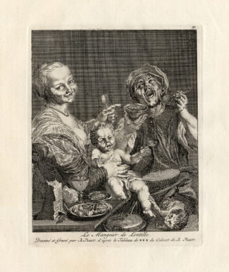 Antique Print-LENTIL EATERS-Picart-1734