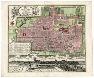Antique Map-Plan-THE HAGUE-'S GRAVENHAGE-DEN HAAG-Tobias Conrad Lotter-c.1760