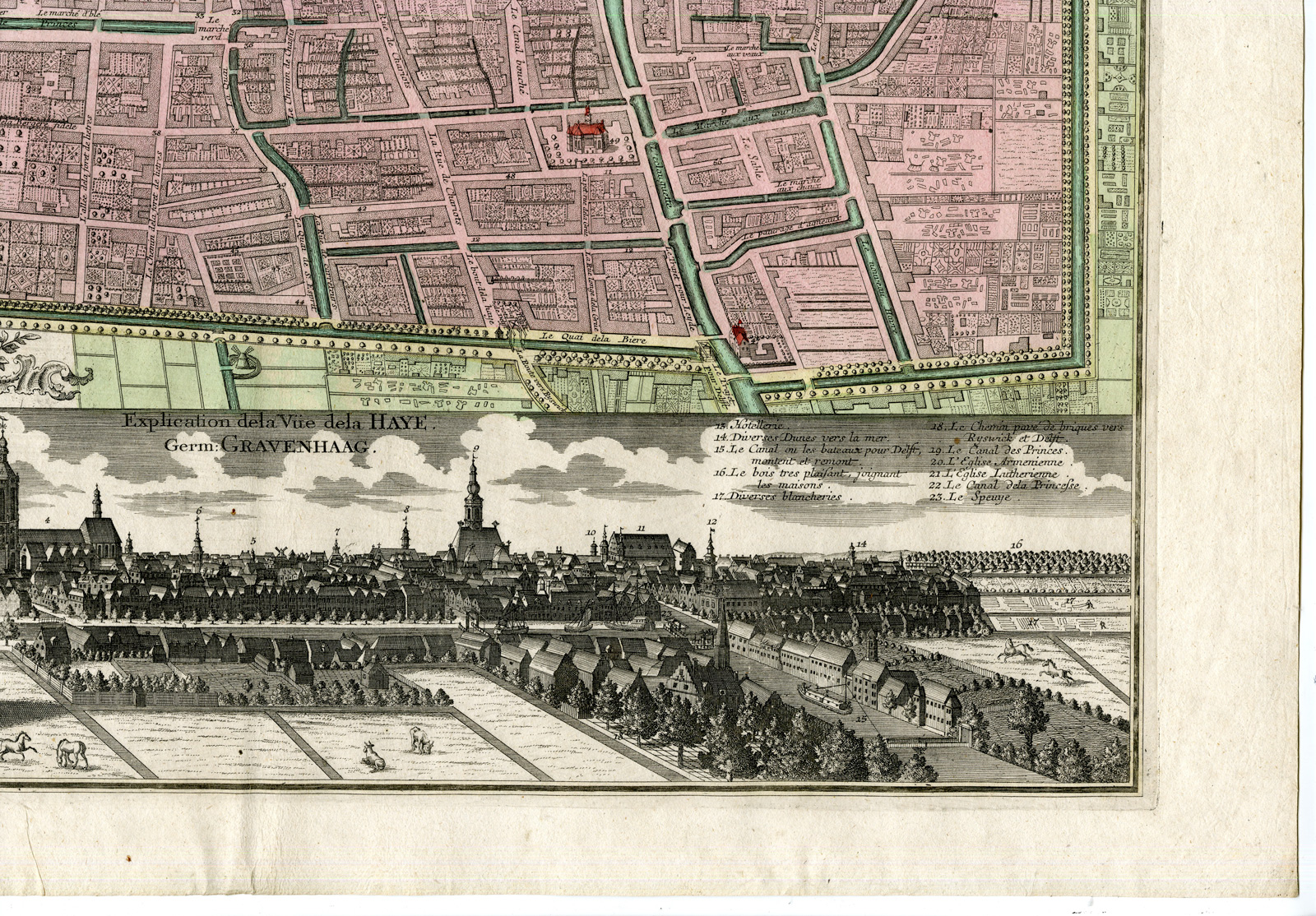 , Antique Map-Plan-THE HAGUE-‘S GRAVENHAGE-DEN HAAG-Tobias Conrad Lotter-c.1760, Pictura Antique Prints