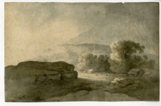 Antique Drawing-ATMOSPHERIC LANDSCAPE-Anonymous-c.1780