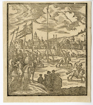 Rare Antique Print-TURKISH-OTTOMAN ARCHERY GAME-Anonymous-c.1600